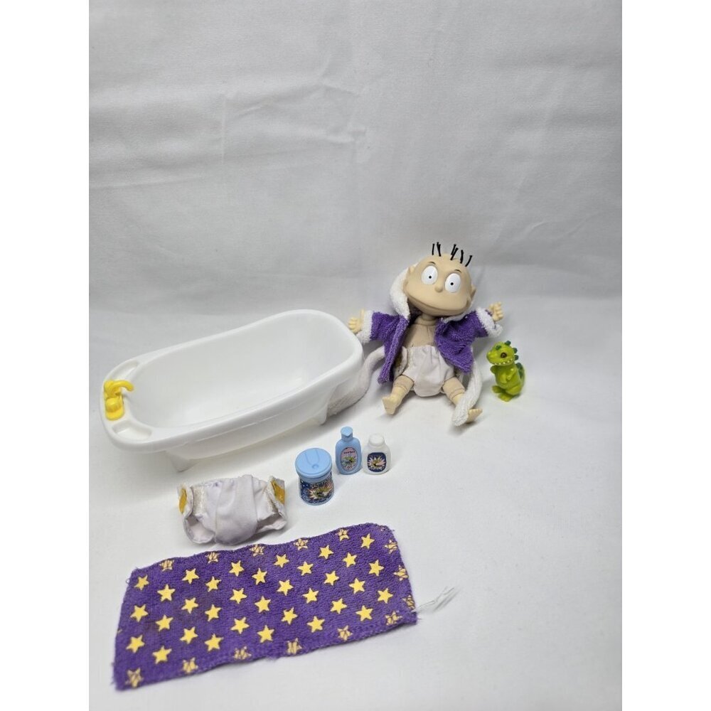 Vintage 1999 Mattel Rugrats Tommy Pickles Bath Time Playset Figure Toy Bathtub